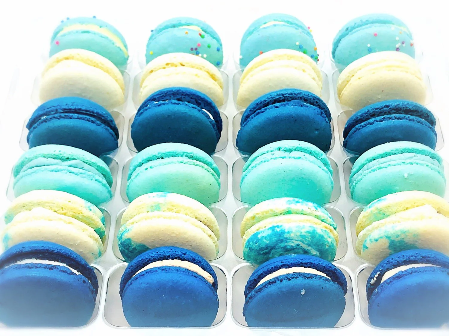 24 Pack Assorted Macaron, The Blue Set | Great for any party, celebration. - Image 3