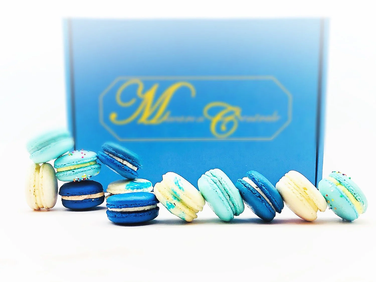 24 Pack Assorted Macaron, The Blue Set | Great for any party, celebration. - Image 4