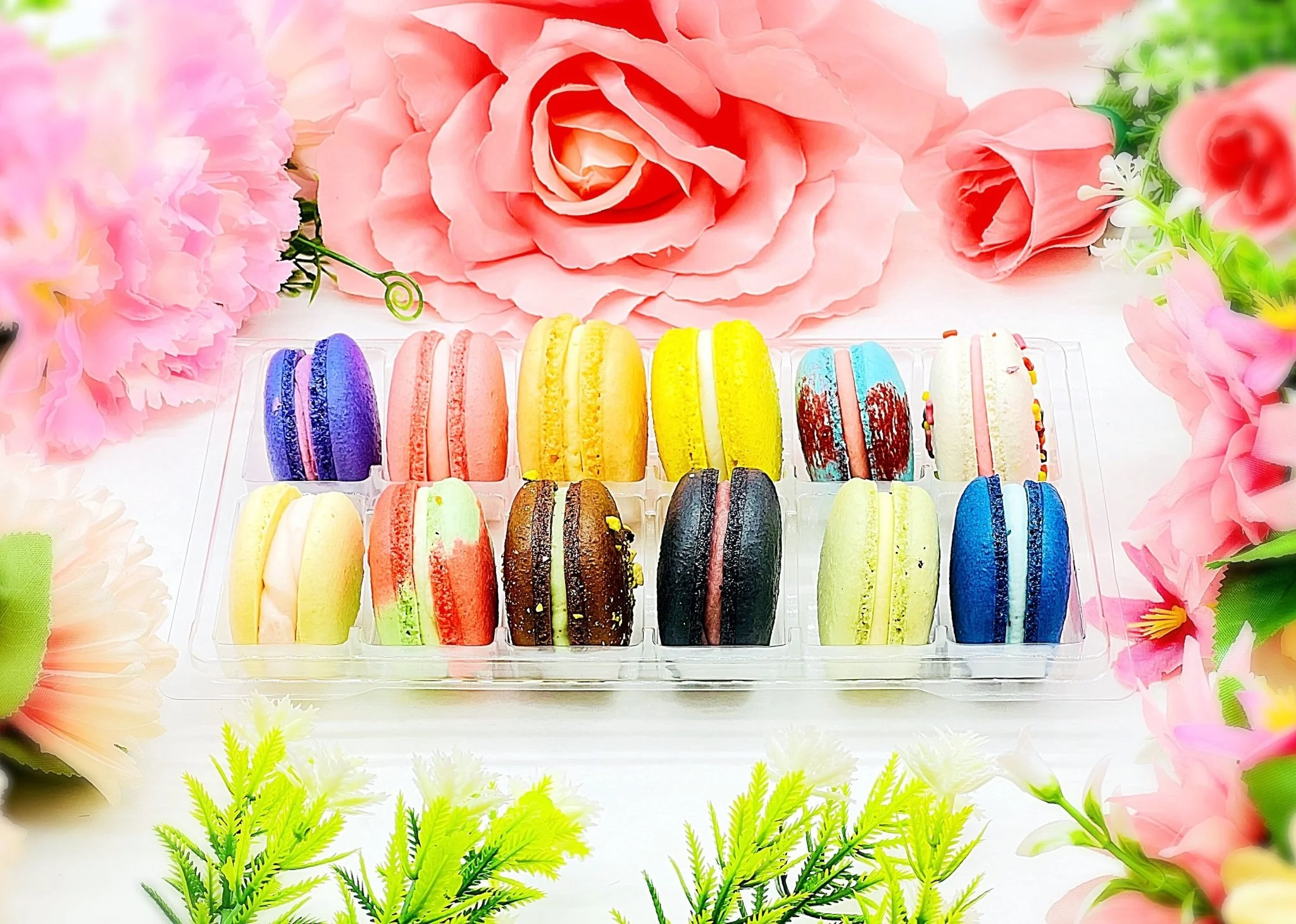 Surprise Me! 12 Pack Vegan French Macarons Set | , Dairy Free | 12 Different Flavors of Fun! - Image 4